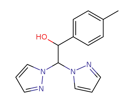 Molecular Structure of 89407-15-8 (1H-Pyrazole-1-ethanol, a-(4-methylphenyl)-b-1H-pyrazol-1-yl-)