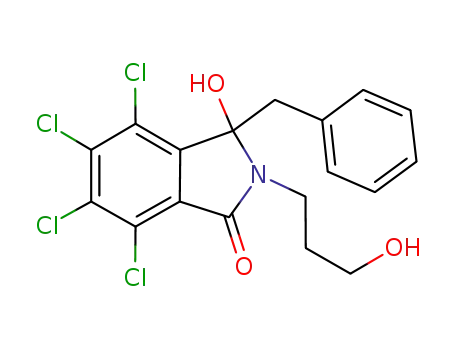 4,5,6,7-tetrachloro-3-hydroxy-3-benzyl-2-(3-hydroxypropyl)isoindolin-1-one