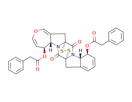 Benzeneacetic acid,(5S,5aS,7aR,12S,12aS,14aR)-5,5a,12,12a-tetrahydro-7,14-dioxo-8H,15H-7a,14a-epidithio-7H,14H-oxepino[3'',4'':4',5']pyrrolo[1',2':4,5]pyrazino[1,2-a]indole-5,12-diylester (9CI)