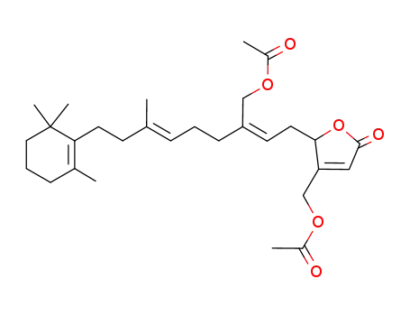 Acetic acid (E)-2-[2-(3-acetoxymethyl-5-oxo-2,5-dihydro-furan-2-yl)-eth-(Z)-ylidene]-6-methyl-8-(2,6,6-trimethyl-cyclohex-1-enyl)-oct-5-enyl ester