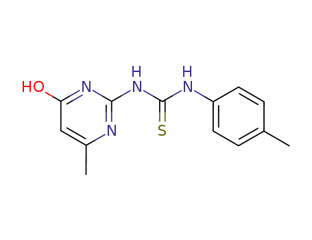 Molecular Structure of 133954-29-7 (Thiourea,
N-(1,4-dihydro-6-methyl-4-oxo-2-pyrimidinyl)-N'-(4-methylphenyl)-)
