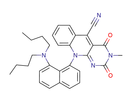 10-(8-Dibutylamino-naphthalen-1-yl)-3-methyl-2,4-dioxo-2,3,4,10-tetrahydro-pyrimido[4,5-b]quinoline-5-carbonitrile