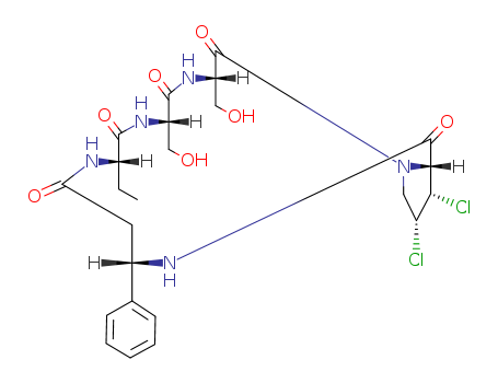 Cyclo(3-phenyl-b-alanyl-2-aminobutanoylserylseryl-3,4-dichloroprolyl)(9CI)