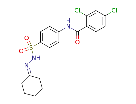 Molecular Structure of 89564-85-2 (Benzenesulfonic acid, 4-[(2,4-dichlorobenzoyl)amino]-,
cyclohexylidenehydrazide)