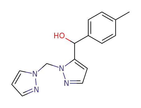 Molecular Structure of 89407-09-0 (1H-Pyrazole-5-methanol, a-(4-methylphenyl)-1-(1H-pyrazol-1-ylmethyl)-)