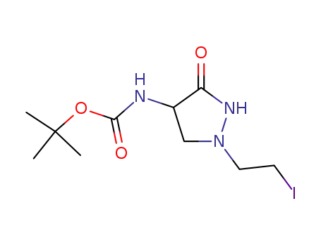 4-(R,S)-<(tert-Butoxycarbonyl)amino>-1-(2-iodoethyl)-pyrazolidin-3-one