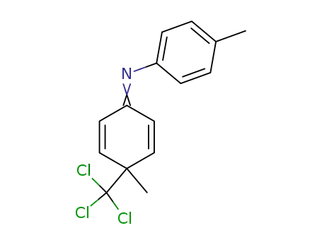 Molecular Structure of 51590-73-9 (Benzenamine,
4-methyl-N-[4-methyl-4-(trichloromethyl)-2,5-cyclohexadien-1-ylidene]-)