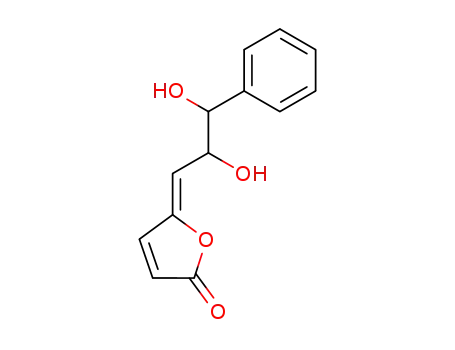 Molecular Structure of 139626-37-2 (2(5H)-Furanone,5-[(2S,3R)-2,3-dihydroxy-3- phenylpropylidene]-,(5Z)- )