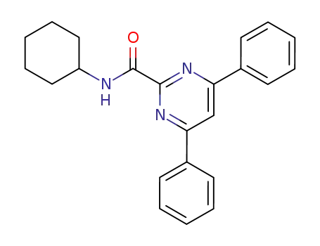 Molecular Structure of 106307-63-5 (2-Pyrimidinecarboxamide, N-cyclohexyl-4,6-diphenyl-)
