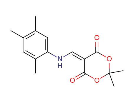 Molecular Structure of 1129400-01-6 (2,2-dimethyl-5-{[(2,4,5-trimethylphenyl)amino]methylene}-1,3-dioxane-4,6-dione)