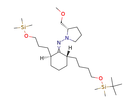 (+)-(2S,2'S,6'S)-1-(6-(4-tert-butyl-dimethylsilyloxy-butyl)-2-(3-trimethylsilyloxypropyl)-2-methoxymethyl-cyclohexylideneamino)-pyrrolidine