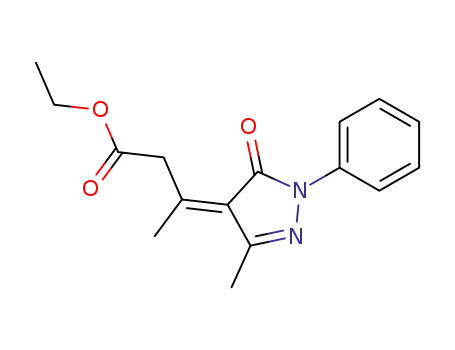 Butanoic acid,
3-(1,5-dihydro-3-methyl-5-oxo-1-phenyl-4H-pyrazol-4-ylidene)-, ethyl
ester