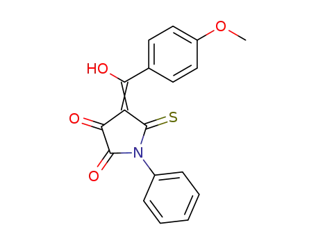 1-phenyl-3-(p-methoxyphenyl-hydroxy-methylene)-pyrrolidine-(2-thio)-4,5-dione