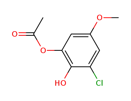 Molecular Structure of 132806-87-2 (Acetic acid 3-chloro-2-hydroxy-5-methoxy-phenyl ester)