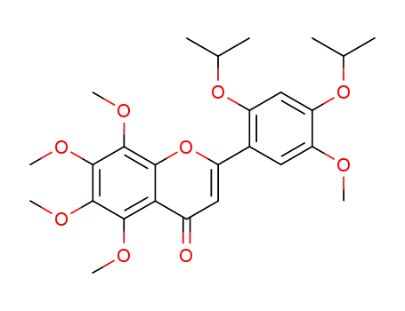 Molecular Structure of 96410-40-1 (4H-1-Benzopyran-4-one,
5,6,7,8-tetramethoxy-2-[5-methoxy-2,4-bis(1-methylethoxy)phenyl]-)