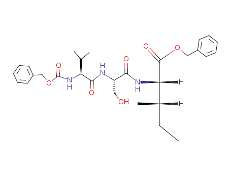 Molecular Structure of 111710-57-7 (L-Isoleucine, N-[N-[N-[(phenylmethoxy)carbonyl]-L-valyl]-L-seryl]-,
phenylmethyl ester)
