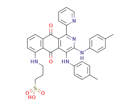3-(5,10-dioxo-1-(pyridin-2-yl)-3,4-bis(p-tolylamino)-5,10-dihydrobenzo[g]isoquinolin-6-ylamino)propane-1-sulfonic acid