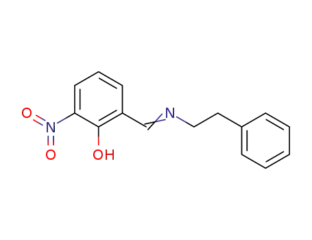 Molecular Structure of 88373-81-3 (Phenol, 2-nitro-6-[[(2-phenylethyl)imino]methyl]-)
