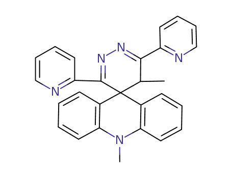 Molecular Structure of 132380-54-2 (3,6-Di(2-pyridyl)-4,5-dihydro-5,10'-dimethylspiro<pyridazino-4,9'-acridane>)