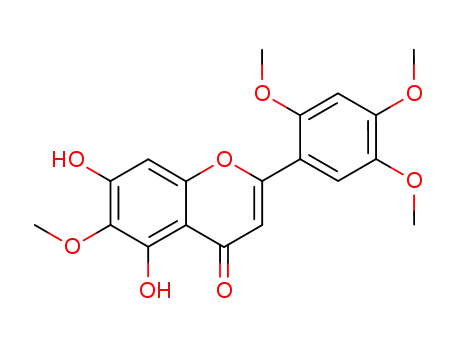 Molecular Structure of 63591-68-4 (4H-1-Benzopyran-4-one,5,7-dihydroxy-6- methoxy-2-(2,4,5-trimethoxyphenyl)- )