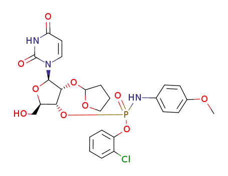 Uridine, 2'-O-(tetrahydro-2-furanyl)-, 3'-[2-chlorophenyl
(4-methoxyphenyl)phosphoramidate]