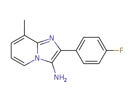 Molecular Structure of 89185-47-7 (Imidazo[1,2-a]pyridin-3-amine, 2-(4-fluorophenyl)-8-methyl-)