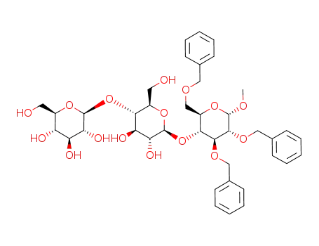 methyl O-β-D-glucopyranosyl-(1->4)-O-β-D-glucopyranosyl-(1->4)-2,3,6-tri-O-benzyl-α-D-glucopyranoside
