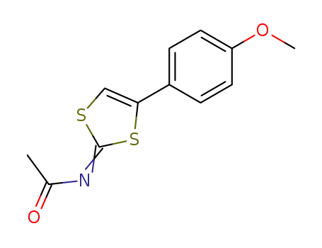 Molecular Structure of 93515-92-5 (Acetamide, N-[4-(4-methoxyphenyl)-1,3-dithiol-2-ylidene]-)