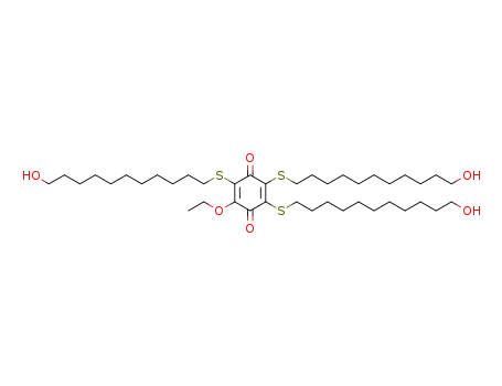 Molecular Structure of 1393725-45-5 (2,3,6-tris((11-undecanol)sulphanyl)-5-ethoxy-1,4-benzoquinone)