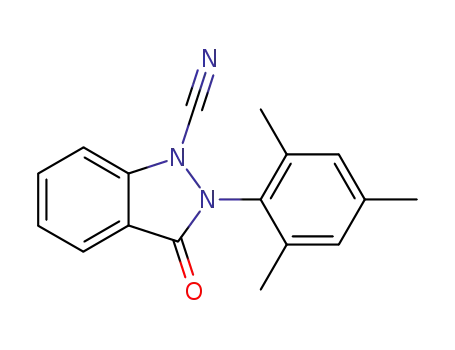 2-(2',4',6'-trimethylphenyl)-1-cyanoindazol-3-one