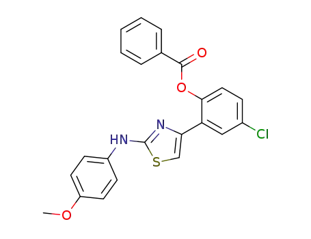 Phenol, 4-chloro-2-[2-[(4-methoxyphenyl)amino]-4-thiazolyl]-, benzoate
(ester)