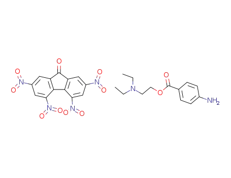 Molecular Structure of 78369-54-7 (2,4,5,7-Tetranitro-fluoren-9-one; compound with 4-amino-benzoic acid 2-diethylamino-ethyl ester)