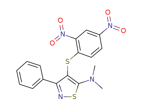 Molecular Structure of 112051-33-9 (5-Isothiazolamine, 4-[(2,4-dinitrophenyl)thio]-N,N-dimethyl-3-phenyl-)