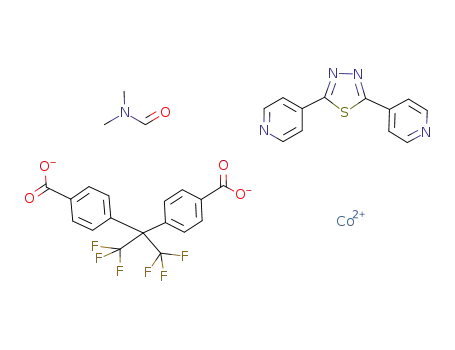 Co(4,4'-(hexafluoroisopropylidene)bis(benzoic acid)<sup>(2-)</sup>)(2,5-bis(4-pyridyl)-1,3,4-thiadiazole)*dimethylformamide