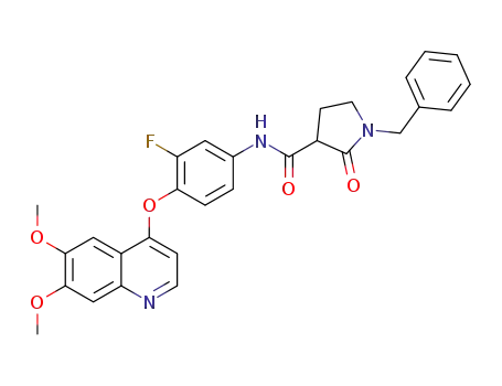 1-benzyl-N-(4-((6,7-dimethoxyquinolin-4-yl)oxy)-3-fluorophenyl)-2-oxopyrrolidine-3-carboxamide