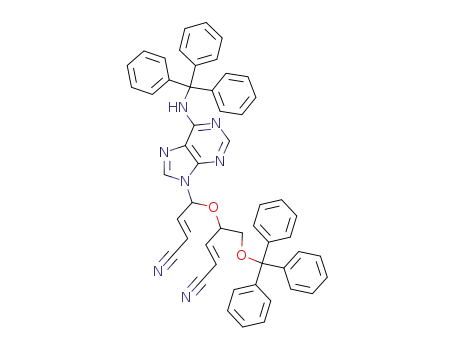 (2E,7E)-5-oxa-4-(tritylamino-9-purinyl)-6-trityloxymethylnona-2,7-dienedinitrile