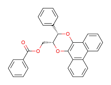 Molecular Structure of 75232-13-2 (cis-2-Benzoyloxymethyl-2-phenyl-2,3-dihydrophenanthro<9,10-b><1,4>dioxin)