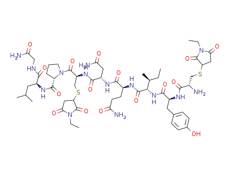 Molecular Structure of 1393368-34-7 (C<sub>55</sub>H<sub>82</sub>N<sub>14</sub>O<sub>16</sub>S<sub>2</sub>)