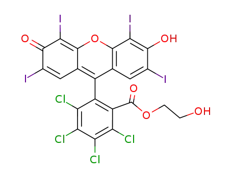 Molecular Structure of 116470-95-2 (Rose Bengal (c-2') 2-Hydroxyethyl Ester)