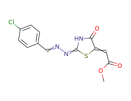 methyl (2-(2-(4-chlorobenzyldene)hydrazono)-4-oxothiazolidin-5-ylidene)acetate