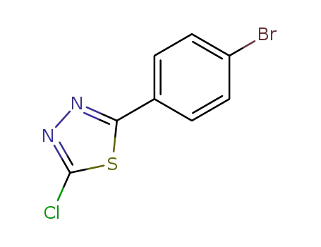 Molecular Structure of 91660-18-3 (1,3,4-Thiadiazole, 2-(4-bromophenyl)-5-chloro-)