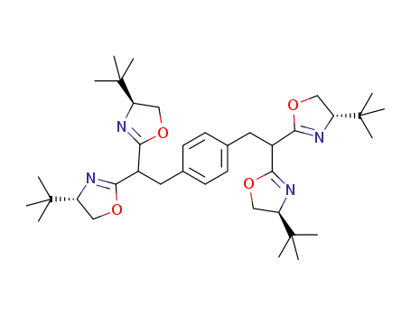 Molecular Structure of 1593634-91-3 (1,4-bis{2,2-bis[(S)-4-tert-butyl-4,5-dihydrooxazol-2-yl]ethyl}benzene)