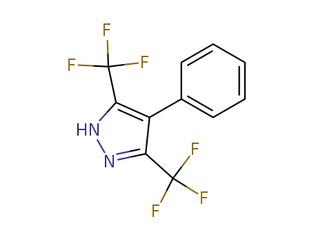 Molecular Structure of 93041-19-1 (1H-Pyrazole, 4-phenyl-3,5-bis(trifluoromethyl)-)