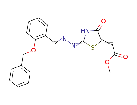 methyl (2-(2-(2-(benzyloxy)benzylidene)hydrazono)-4-oxothiazolidin-5-ylidene)acetate