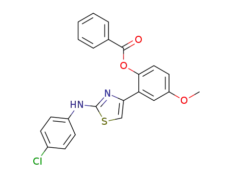 Phenol, 2-[2-[(4-chlorophenyl)amino]-4-thiazolyl]-4-methoxy-, benzoate
(ester)