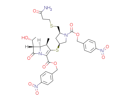 (4R,5S,6S)-3-[(3S,5S)-5-(2-Carbamoyl-ethylsulfanylmethyl)-1-(4-nitro-benzyloxycarbonyl)-pyrrolidin-3-ylsulfanyl]-6-((R)-1-hydroxy-ethyl)-4-methyl-7-oxo-1-aza-bicyclo[3.2.0]hept-2-ene-2-carboxylic acid 4-nitro-benzyl ester