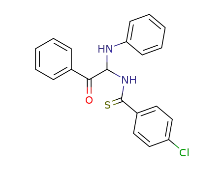 Molecular Structure of 65838-50-8 (Benzenecarbothioamide,
4-chloro-N-[2-oxo-2-phenyl-1-(phenylamino)ethyl]-)