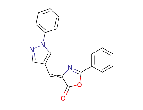 2-phenyl-4-(1-phenyl-1<i>H</i>-pyrazol-4-ylmethylene)-4<i>H</i>-oxazol-5-one