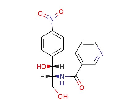 Molecular Structure of 106883-23-2 (nicotinic acid-[(1<i>R</i>,2<i>R</i>)-2-hydroxy-1-hydroxymethyl-2-(4-nitro-phenyl)-ethylamide])
