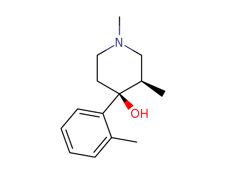 Molecular Structure of 25495-31-2 ((+/-)-1,3<i>c</i>-dimethyl-4-<i>o</i>-tolyl-piperidin-4<i>r</i>-ol)